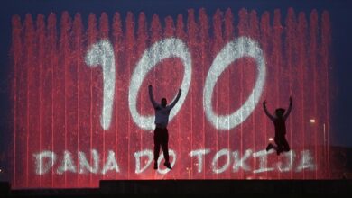 Photo of Zagrebačke fontane osvijetljene povodom 100 dana do početka OI u Tokiju