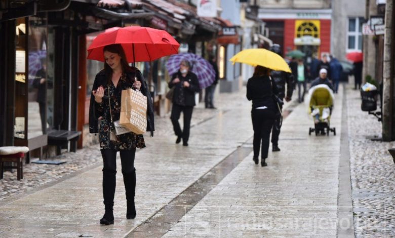 U BiH danas oblačno vrijeme s kišom, susnježicom ili snijegom