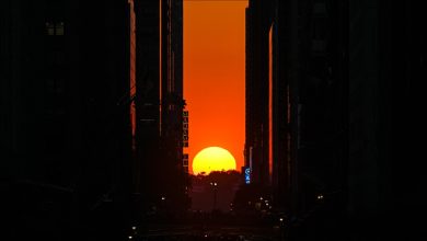 Photo of Rijetka pojava zalaska sunca: Njujorčani oduševljeni Manhattanhengeom