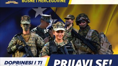 Photo of Raspisan oglas za prijem 400 kandidata u profesionalnu vojnu službu u činu vojnika Oružanih snaga BiH