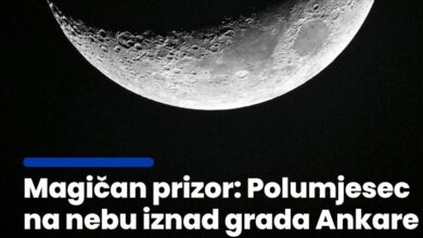 Photo of Magičan prizor polumjeseca na nebu iznad Ankare